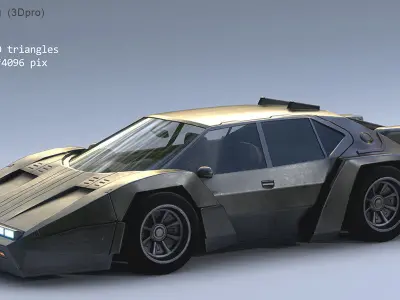 3Dpro CAR scifi 1 Low-poly 3D model
