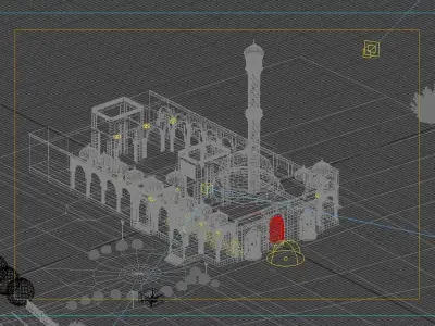 mosque at dusk 3D model