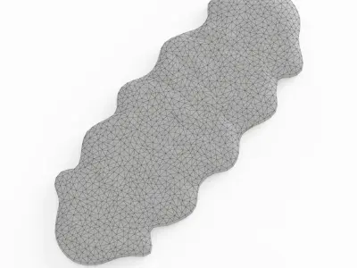 Fluffy decorative carpet made of Icelandic sheepskin fur 3D model