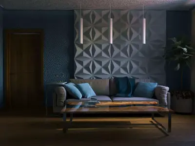 Minimalistic Interior room Free 3D model