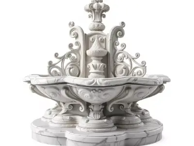 Ornate Marble Fountain model pack Low-poly 3D model purchase