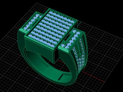 Print Ready STL 3DM  Gents Rings Diamond Men Ring  3D print model 150