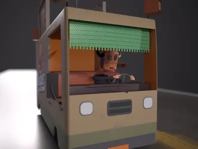 Burger Shop and Shaman Low-poly 3D model