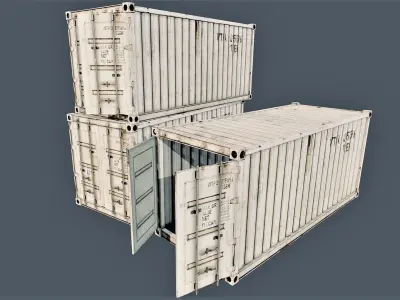 Enterable Shipping Container 02 - PBR Low-poly 3D model