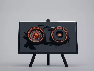 Porsche 911 GT3 RS 992 Wheel Art Desktop Display 3D print model