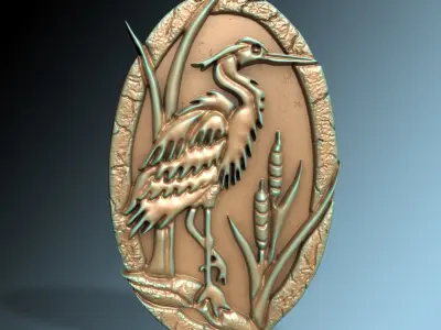 EGRET BIRD PENDANT FOR DECORATION M02 3D print model