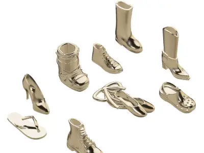 Fashion Shoes Charms Pendant 3D Model Pack