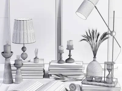 decorative set 5 Low-poly 3D model