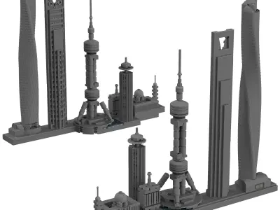 Lego Architecture Skyline - 21039 Shanghai 3D model