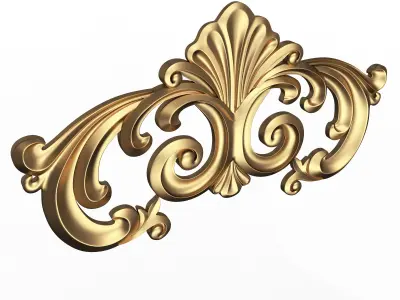 Carved Plaster Molding Decoration 021 Low-poly 3D model