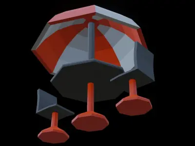  Outdoor Seating With Table And Two Chairs Low poly Free Model Free low-poly 3D model