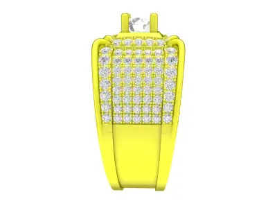 7297 luxury korean style diamond men ring 3D print model