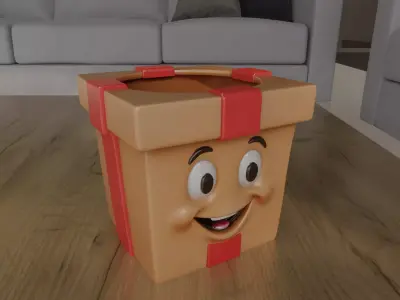 Cute Smiling Box Planter Christmas Gift Planter STL 3D print model
