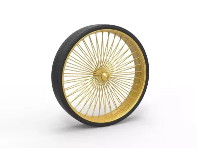 50 inch Wire wheel of Donk car Scale 1 to 25 3D print model