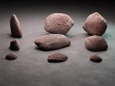 Set of rocks 3d set of objects Free 3D model