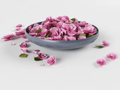 Platter flowers 3D model