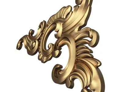 Corner Carved Plaster Molding Decoration 014 Low-poly 3D model