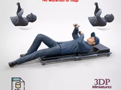 N10 Mechanic on the roller creeper seat 3D print model