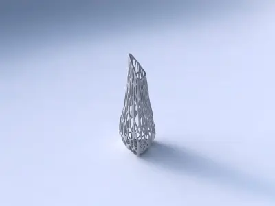 Vase puffy tipped triangle with twisted organic lattice 3D print model
