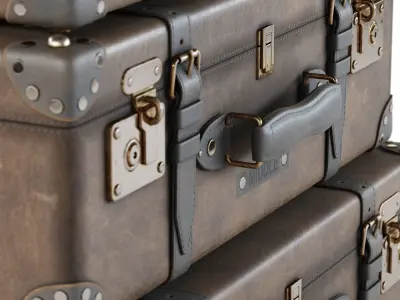Leather Suitcases  3D model