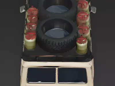 Rugged Desert Survival SUV 3D Model Low-poly 3D model