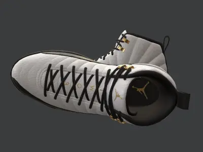 PBR Air Jordan 12-retro sneakers Royalty colorway Low-poly 3D model