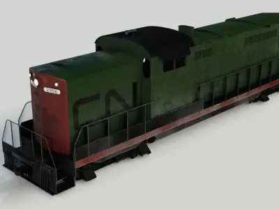 Diesel locomotive 3D model Low-poly 3D model