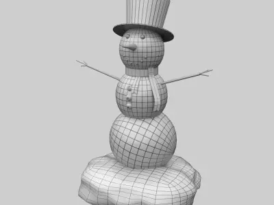 Snowman Decoration Low-poly 3D model