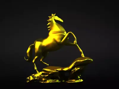 Carving Horse And Marble Stone Horse 3D model