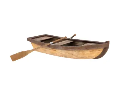 ROWING BOAT 3D MODEL LOW POLY PBR Low-poly 3D model