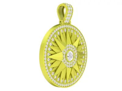 Luxury Sunburst Diamond Pendant 3D Model 4013 3D print model