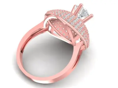 Luxury Multi Layer Pave Round Halo Ring for Women  2951 3D print model