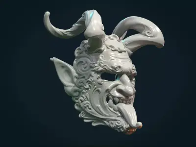 Demon Satyr Mask 3D print model
