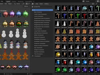 Christmas Ornaments Asset Pack 3D model