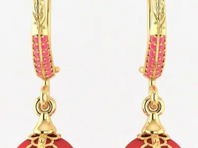 Earrings boutique Cherries 3D print model