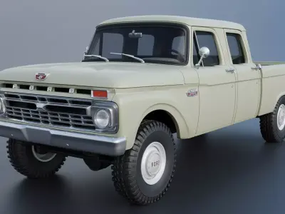 Pickup Truck F250 Crew Cab 1966 3D print model
