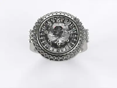 DIAMOND RING FOR GOLD OR SILVER CASTING EZA 008 3D print model