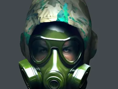 Helmet 3d model military combat Military Low-poly Low-poly 3D model 81