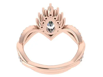 Pear Cut Unique Ring 4239 3D print model
