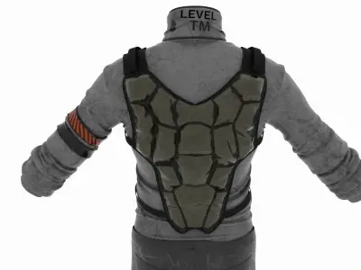 MENS QUARTER ZIP LONG SLEEVE SHIRT 3D model