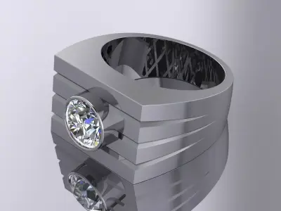 Elegant Mens Ring Gold Jewelry  3D print model