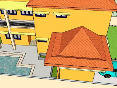 Two story exteriorBuilding  3D model