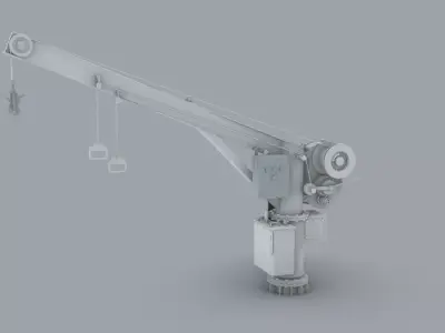 EO Lifesaving Rescue Boat Davit Low-poly 3D model