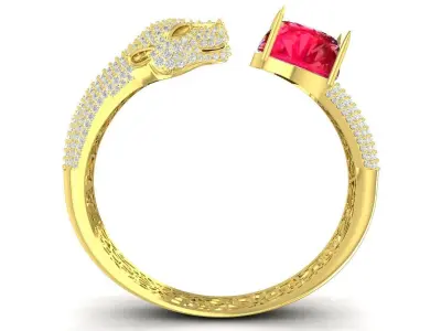 Luxury Open Band Ruby Ring 3D Jewelry Model for Women  3341 3D print model