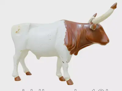 Texas Longhorn Bull Miniature Model Low-poly 3D model