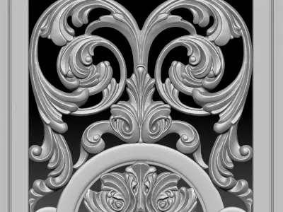 Carved Decorative Wooden Facade for CNC machine 3D print model