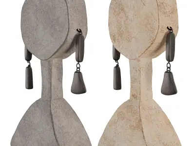 Tribal Guardian Mask Sculpture 3D model