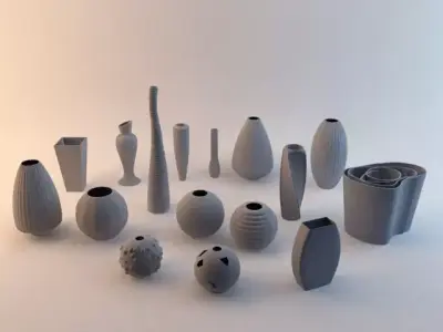 Vases collection different Free 3D model