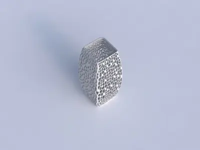Vase rectangle with dense twisted organic lattice 3D print model