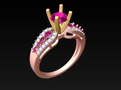 Diamond Ring - Womens Rings - N762041 3D print model